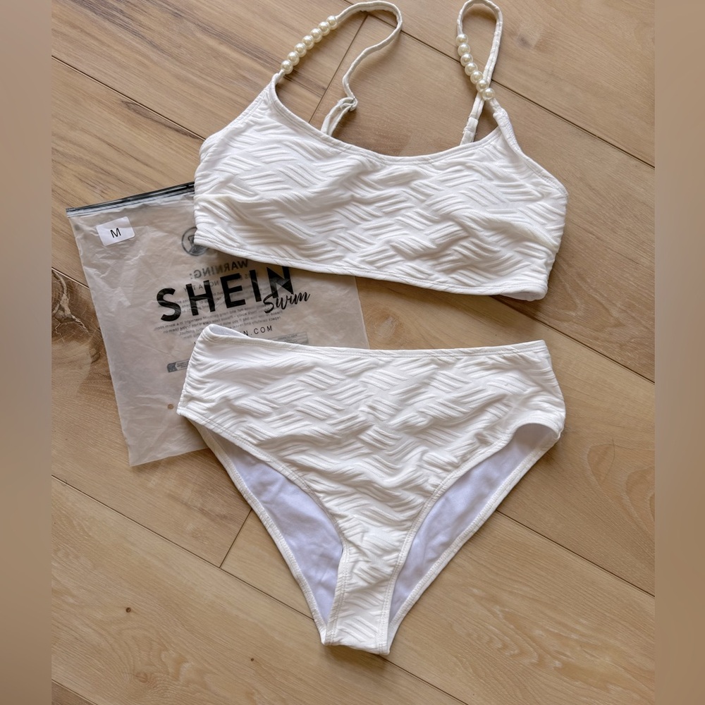 SHEIN White Swim Suit NEW WITH BAG